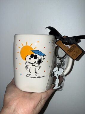 Snoopy Graduation mug by Rae Dunn with bonus Snoopy Keychain